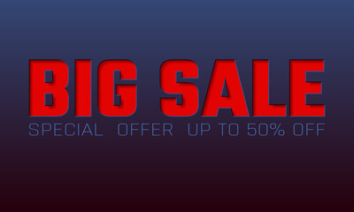 Obraz premium Big sale. Red. Banner template design. Vector illustration. Editable. EPS 10.