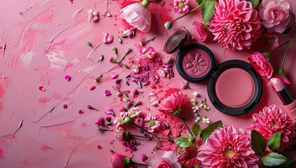 Pink Floral Makeup Arrangement