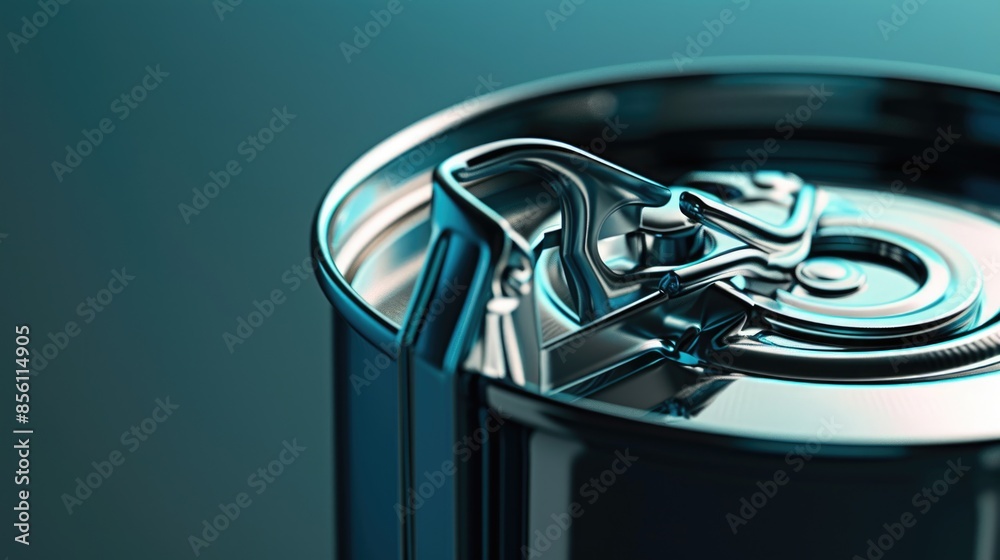 Poster a close-up shot of a soda can with label and rim visible