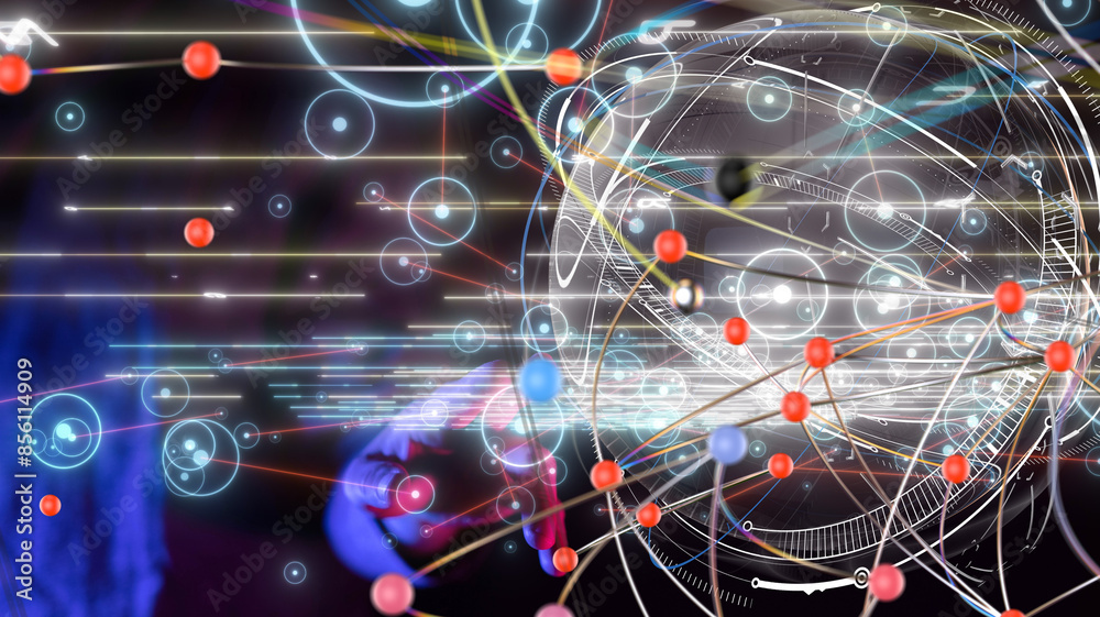 Poster conference Digital Network and data concept 3d - 3d