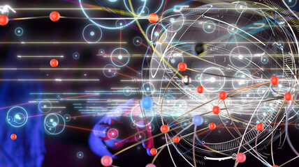 conference Digital Network and data concept 3d - 3d