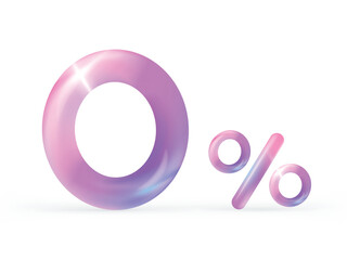 Realistic 3D Vector Percent sign gradient color. Percentage 3D vector illustration.