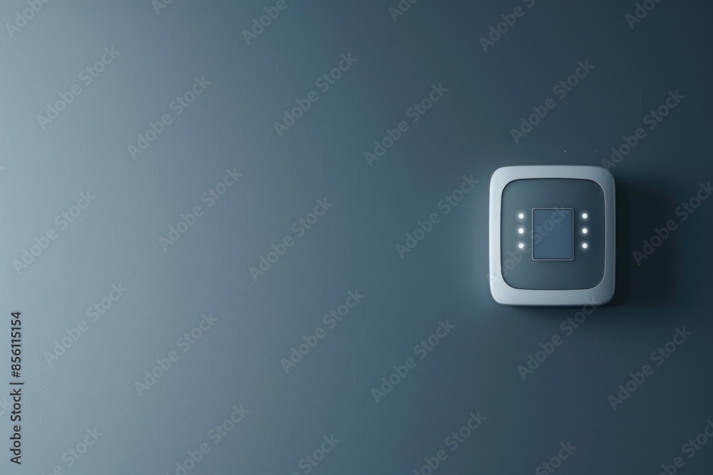 Aufkleber a white light switch on a blue wall with no other objects in the scene