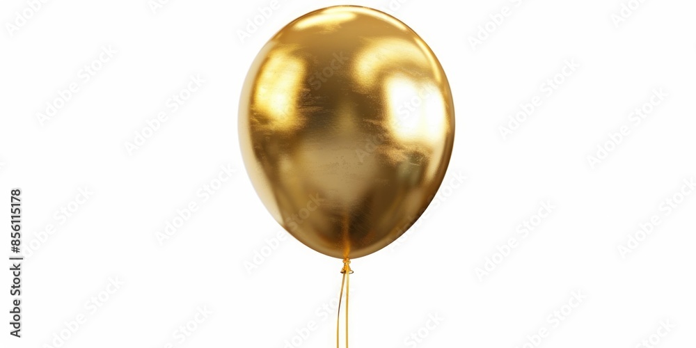 Poster a gold balloon drifting through the air, with no strings attached