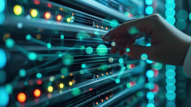 System administrator managing servers , system administration data center