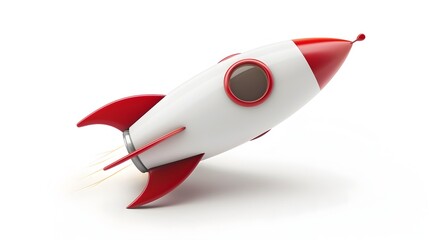 Minimalist 3D Rendered Rocket Icon for Startup or Business Branding