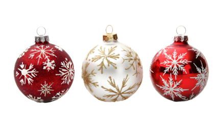 set of christmas balls isolated png transparent background