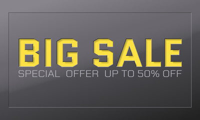Big Sale yellow. Special offer. Banner template design. Vector illustration. Editable. EPS 10.