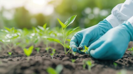 Soil scientist testing soil samples , soil health field site