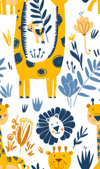 wallpaper, tiles or carpet cartoon illustrator, seamless pattern.