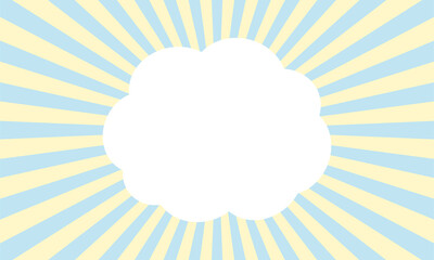 集中線　ベビーカラー　グリーン　イエロー　フキダシ　雲