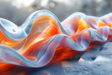 Abstract glass form with a sense of movement and dynamic energy,
