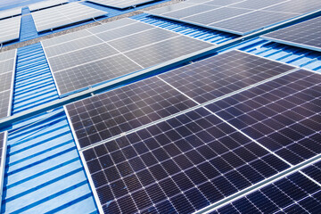 Closeup Solar Panel. Solar Cell. Solar Photovoltaic Panel System. Saving Energy with Clean Power in...