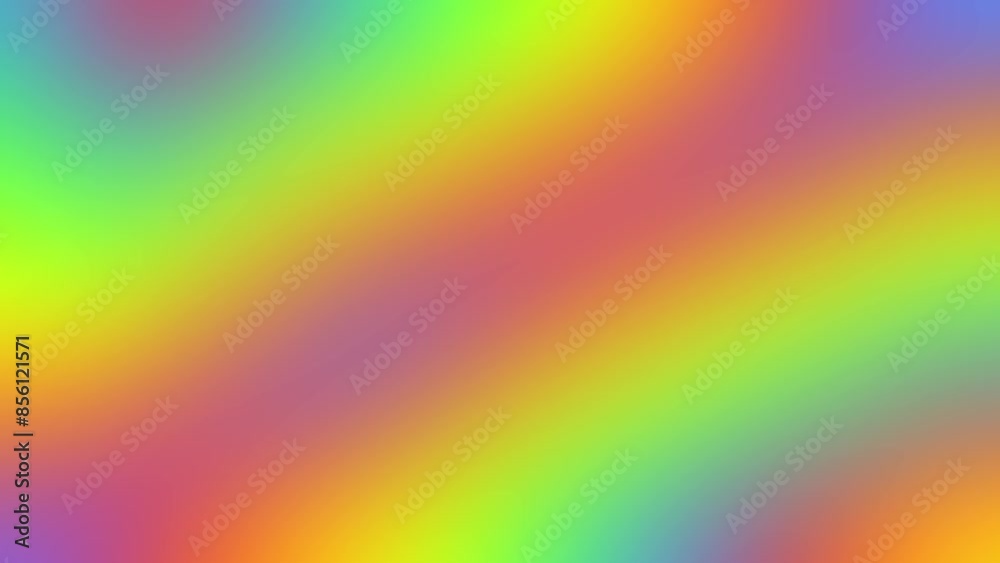 Poster Psychedelic funky rainbow color shifting animation background