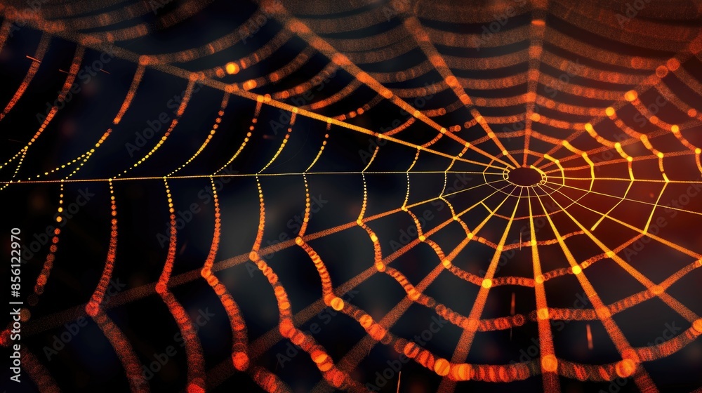 Aufkleber a detailed image of a spider web on a dark background