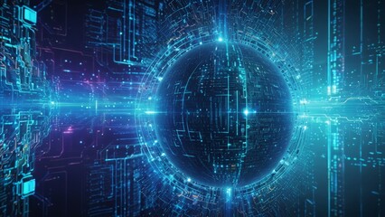 Fototapeta premium Abstract default technology background illustrating quantum encryption