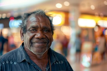 Fototapeta premium Aboriginal Australian Man Smiling Happily