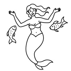 Beautiful little mermaid Underwater world Coloring book for kids