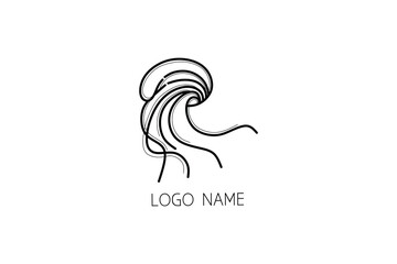 a logo inspired by a beautiful jellyfish