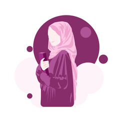 Muslim Female Holding Book pose1