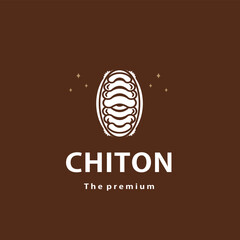 vintage retro hipster chiton logo vector outline silhouette art icon	