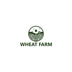 Wheat farm logo design, Agriculture icon logotype vector illustration, Wheat agriculture logo , Farm Land Agriculture Logo Design, Agriculture logo design vector template, farm house logo, landscaping
