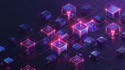 Blockchain technology with a futuristic and smart city background, emphasizing electronic money and a digital wallet with encrypted blocks.