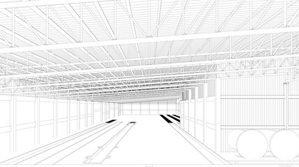 3D illustration of industrial project