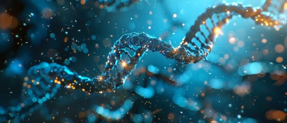 DNA gene background science helix cell genetic medical biotechnology biology bio. Technology gene DNA abstract molecule medicine blue 3D background research digital futuristic human concept health