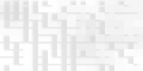 Geometric abstract white scaled cube boxes block background, seamless white or grey geometric business background, Abstract grey and white background with mosaic of white luxury pattern of squares.