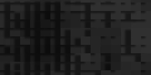 modern technology black cubes abstract geometric background, Black tech background with a geometric square and block patterns, Abstract black modern architecture background with luxury block pattern.