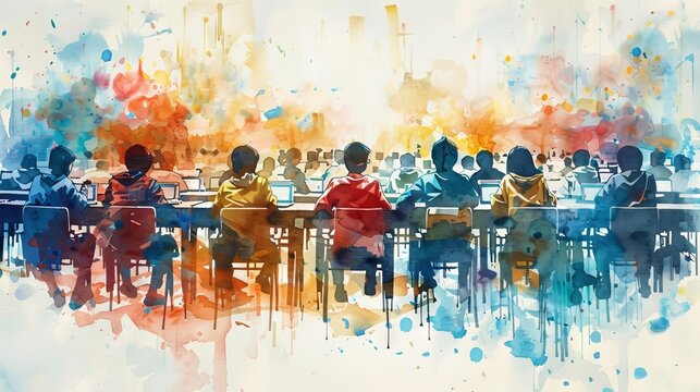 safety_ratings)A classroom of diverse students sitting at their desks and learning.