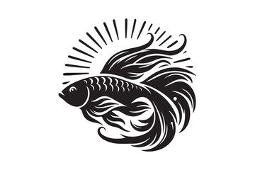 Fish vector silhouette illustration.