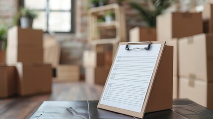 06060621 278 A close-up of a clipboard with a moving checklist, outlining the steps involved in a move. --ar 16:9 Job ID: 63e42ac2-05c3-442d-ba60-d85956910fb9