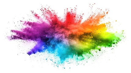 Colorful Powder Explosion on White Background