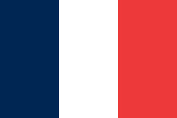 Flag of France with real colors. Vector illustration