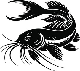 Catfish silhouette vector image