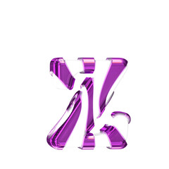 White 3d symbol with purple thick straps. letter z