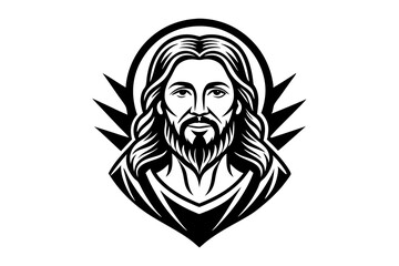 lord Jesus Christian logo icon vector illustration