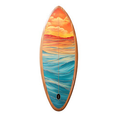 sunset of surfboard transparent background