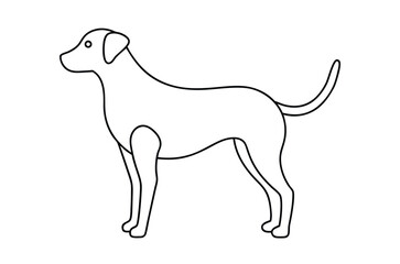 Dog Line art Drawing, continuous line drawing of dog, dogs vector