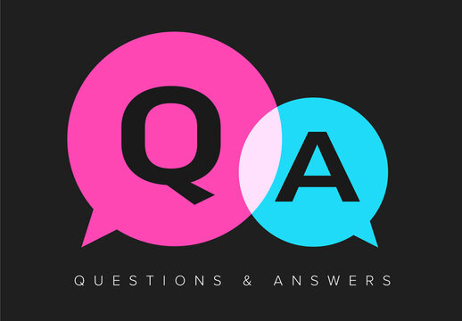 Question and answers or FAQ frequently asked question section dark illustration