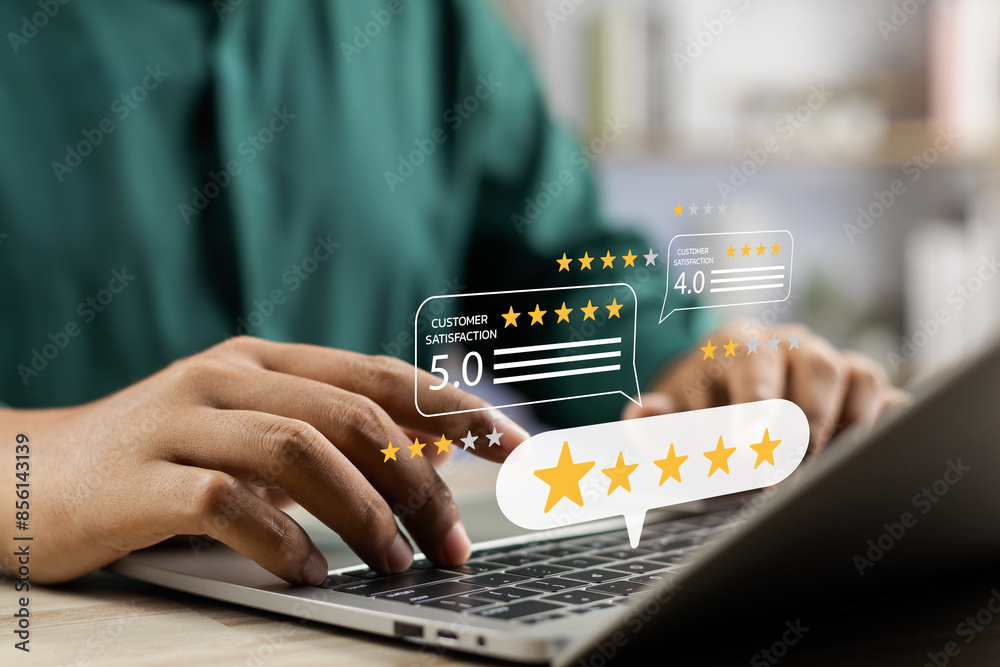 Canvas Prints online customer satisfaction survey service concept, client rate service from experience in applicat