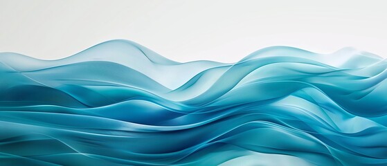 The image is a blue wave with a white background. Abstract water ocean wave, aqua and teal texture. Water wave web banner Graphic Resource as background. Backdrop for copy space text