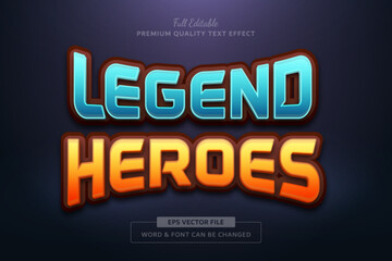 Legend Heroes Game Title editable text effect font style