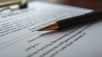 Obraz premium Detailed Moving Contract Close-up with Terms and Conditions for Relocation Services