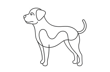 Dog Line art Drawing, continuous line drawing of dog, dogs vector