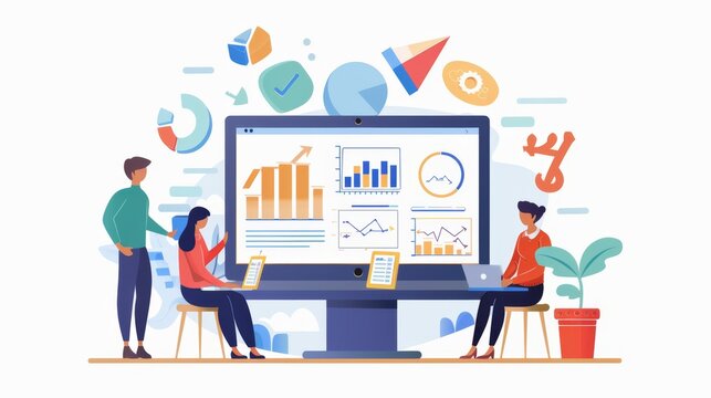 Collaborative Financial Planning Meeting on Laptop Screen with Participants Brainstorming Goals and Strategies