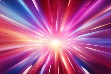 Fototapeta premium Abstract background of bright colorful light streaks radiating outward from a central point.