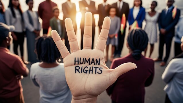 Diverse group advocating for human rights. Anti racism in the USA. Human rights, freedom and justice.